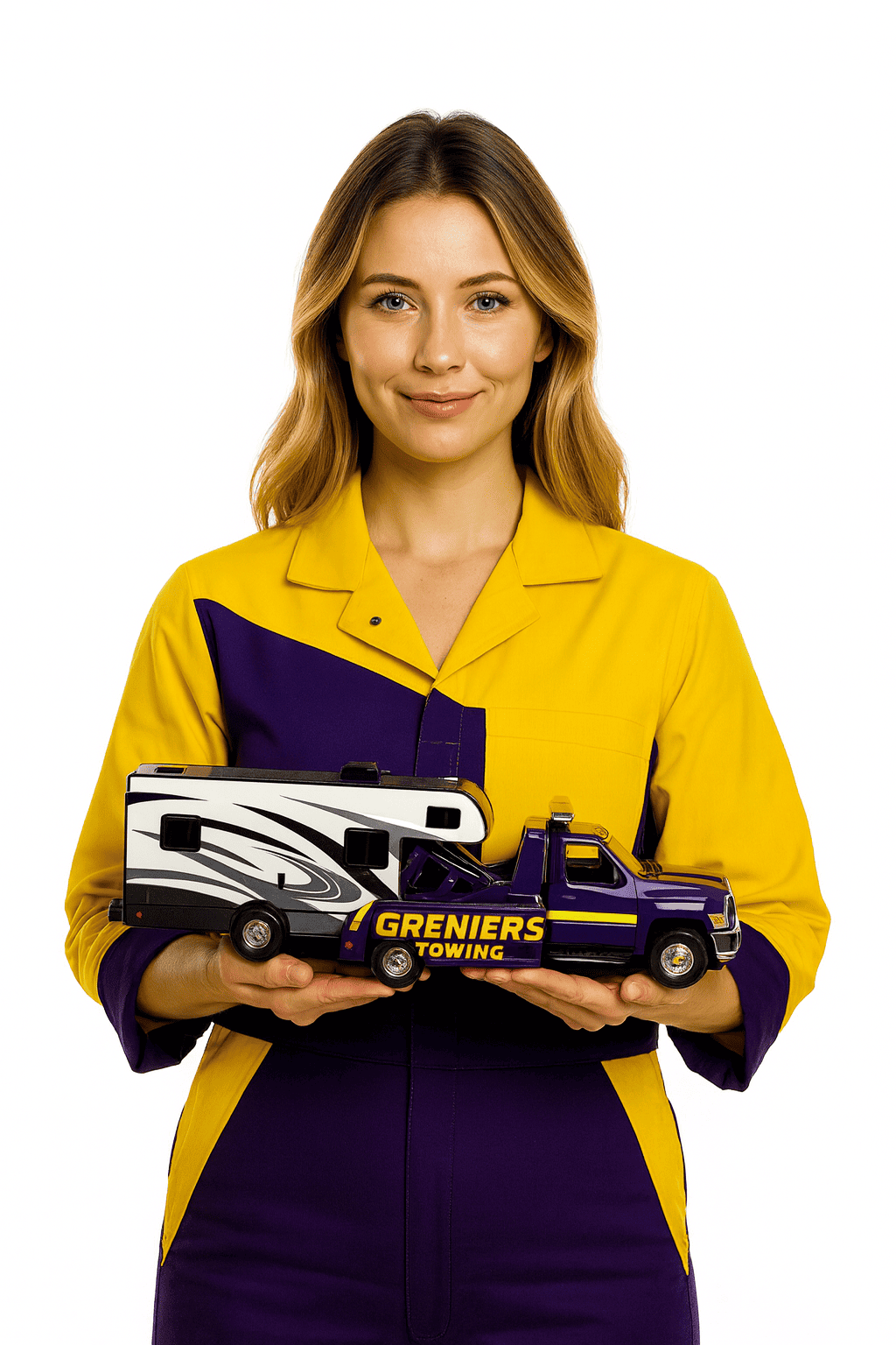 Grenier's dollies towing truck in action West Charleston VT